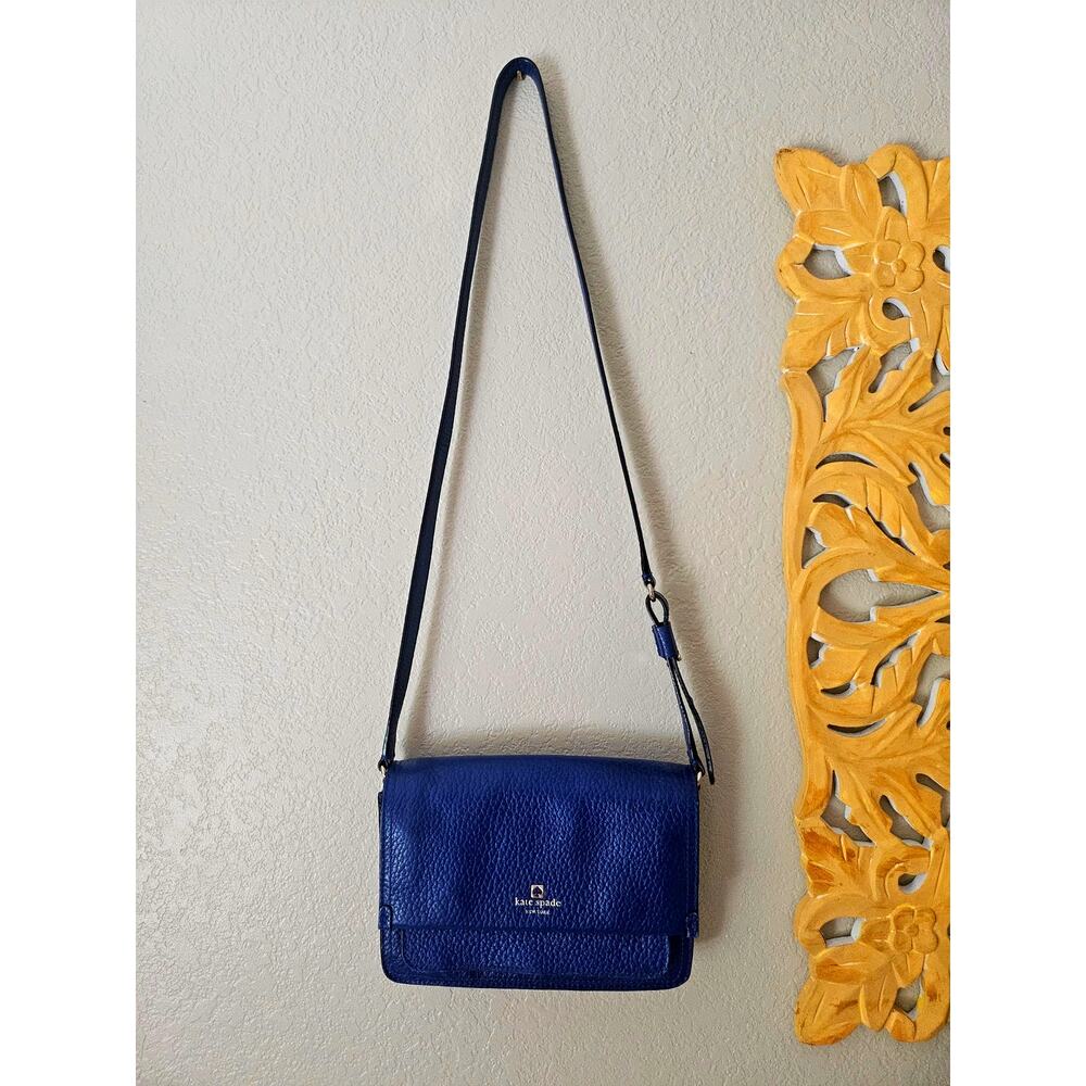 Kate Spade Royal Blue Pebbled Texture, Leather Crossbody Bag